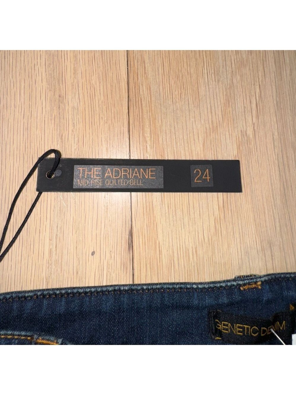 Genetic Denim The Adriane Mid-Rise Quilted Bell Jeans Dark Seafoam Size 24 NWT - Picture 5 of 10